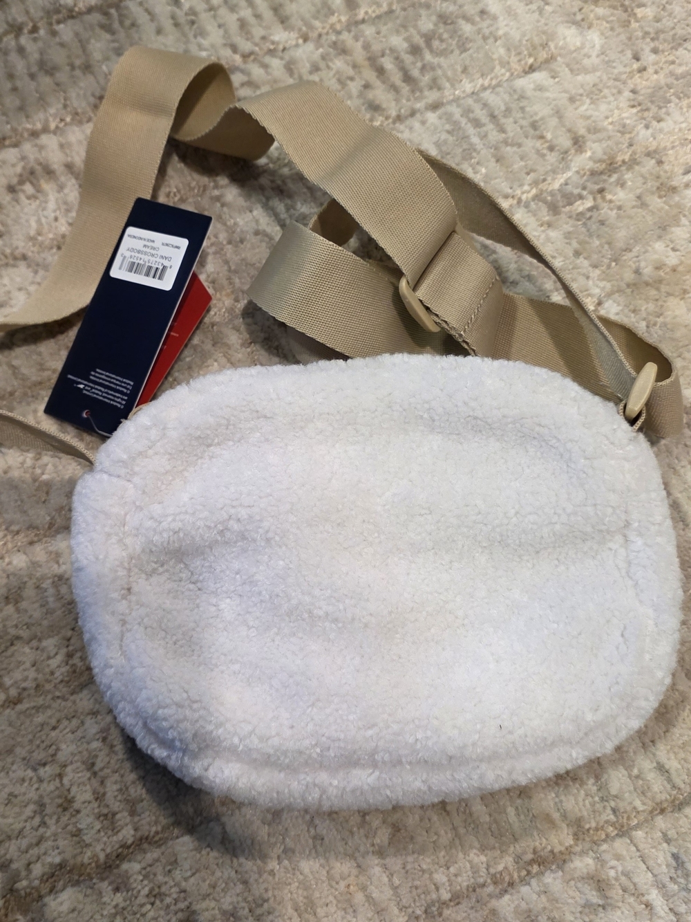 Reebok Sherpa Fanny Pack in Cream with Tan Strap - Picture 3 of 5